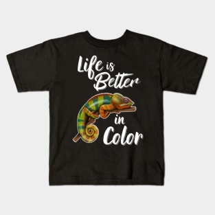 Chameleon Life Is Better In Color Kids T-Shirt